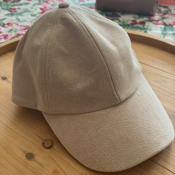 Anthropologie Wyeth adjustable suede leather Beige Baseball Cap